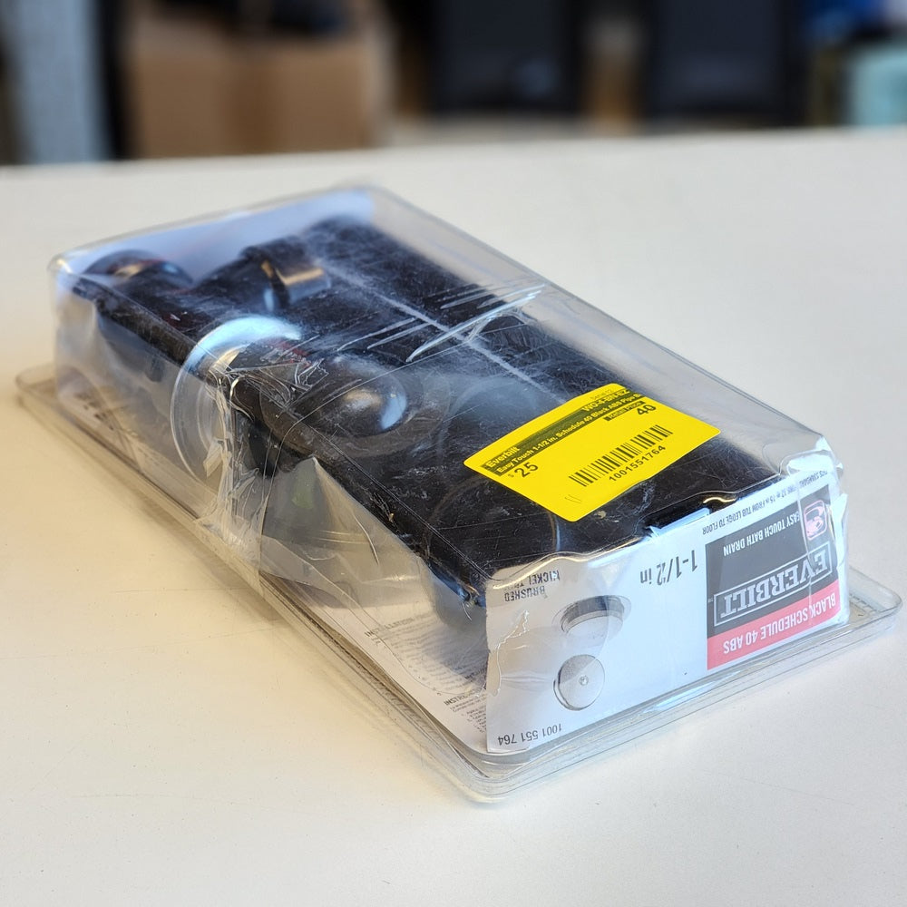 Easy Touch 1-1/2 in. Schedule 40 Black ABS Pipe Bath Waste and Overflow Drain in Brushed Nickel (WO-4-BN-EZ) Easy Touch 1-1/2 in. Schedule 40 Black ABS Pipe Bath Waste and Overflow Drain in Brushed Nickel (WO-4-BN-EZ)